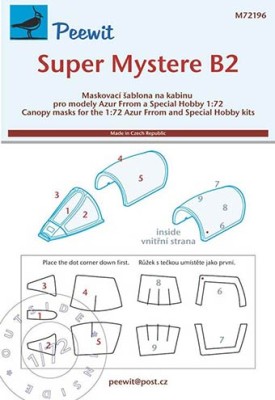 Peewit PW-M72196 1/72 Canopy mask Super Mystere B2 (SP.HOBBY)