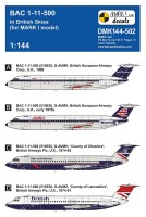 4+ Publications DMK144502 Decals BAC 1-11-500 'In British Skies' 1/144