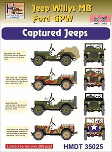 Hm Decals HMDT35025 1/35 Decals Jeep Willys MB/Ford GPW Captured Jeeps