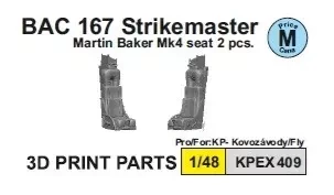 Kovozavody Prostejov EX409 MB Mk-4 seats for BAC 167 (2 pcs.) 1/72