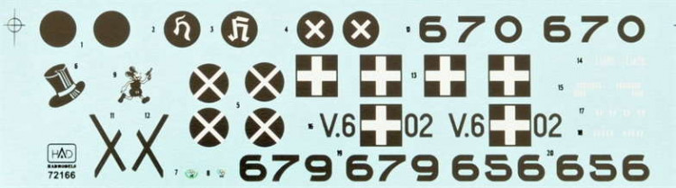 HAD 72166 Decal Messerschmitt Bf 109 B/D-1 1/72