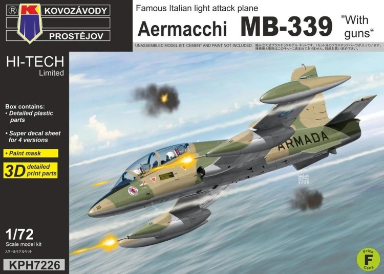 Kovozavody Prostejov H7226 Aermacchi MB-339 with guns (4x camo) HI-TECH 1/72