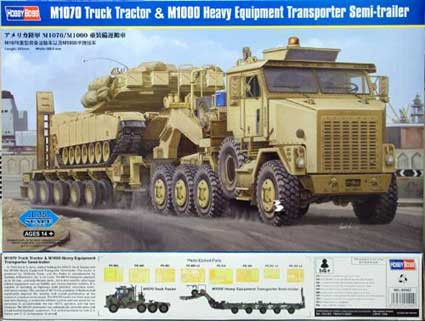 Hobby Boss 85502 M1070/M1000 HETS - тяжелый тягач США с трейлером 1/35