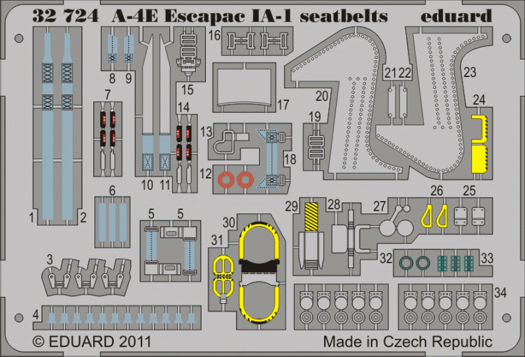 Eduard 32724 A-4E Escapac IA-1 seatbelts