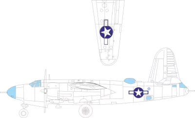 Eduard EX1046 Mask B-26B Marauder national insignia (ICM) 1/48