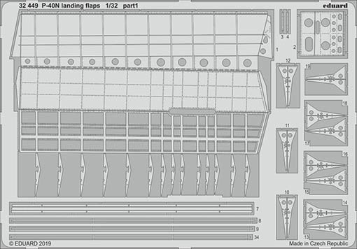 Eduard 32449 SET P-40N landing flaps (TRUMP)