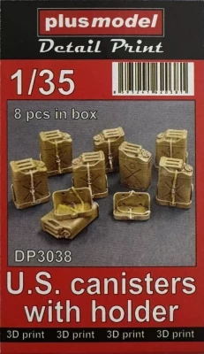 Plusmodel DP3038 U.S. canisters with holder, 8 pcs. (3D Print) 1/35