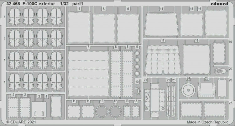 Eduard 32468 SET F-100C exterior (TRUMP) 1/32