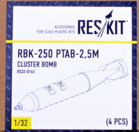Reskit RS32-0141 RBK-250 PTAB-2,5M Cluster bomb 4 pcs. (TRUMP) 1/32