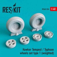 Reskit RS48-0336 Hawker Tempest/Typhoon wheels weighted type 1 1/48