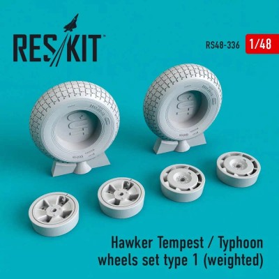 Reskit RS48-0336 Hawker Tempest/Typhoon wheels weighted type 1 1/48