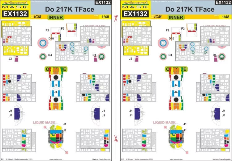 Eduard EX1132 Mask Do 217K TFace (ICM) 1/48
