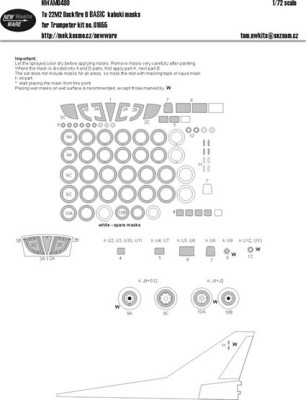 New Ware NWA-M0480 1/72 Mask Tu-22M2 Backfire B BASIC (TRUMP)