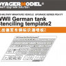 Voyager Model PEA177 Фототравление WWII German tank Stenciling Template 2 1/35