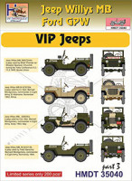 Hm Decals HMDT35040 1/35 Decals Jeep Willys MB/Ford GPW VIP Jeeps 3