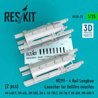 Reskit 35023 M299 - 4 Rail Longbow Launcher for Hellfire 1/35