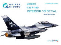 Quinta studio QD32023 F-16D (для модели Academy) 3D декаль интерьера кабины 1/32