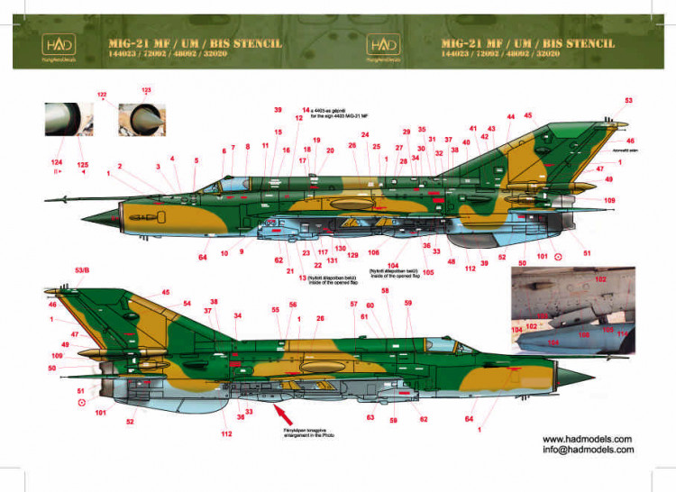 HAD 144023 Decal MiG-21 data 1/144