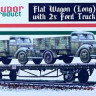 Hunor Product 72221 Flat Wagon Long w/ 2x Ford Trucks (resin kit) 1/72