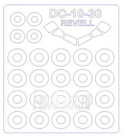 KV Models 14321 DC-10-30 (REVELL #4253,#4254) + маски на диски и колеса Revell 1/144