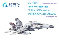 Quinta studio QD+48347 FA-18D поздний (Hasegawa) (с 3D-печатными деталями) 3D Декаль интерьера кабины 1/48