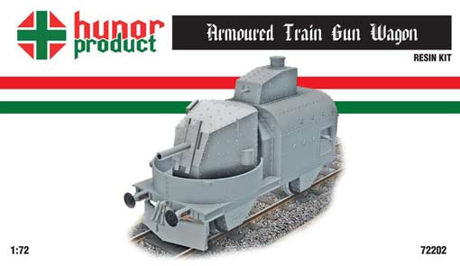 Hunor Product 72202 Armoured Train Gun Wagon (resin kit) 1/72