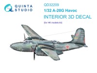 Quinta studio QD32209 A-20G Havoc(Бостон) (HK Models) 3D Декаль интерьера кабины 1/32