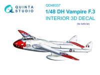 Quinta studio QD48337 DH Vampire F.3 (Airfix) 3D Декаль интерьера кабины 1/48