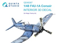 Quinta studio QD48367 F4U-1A (Magic Factory) 3D Декаль интерьера кабины 1/48